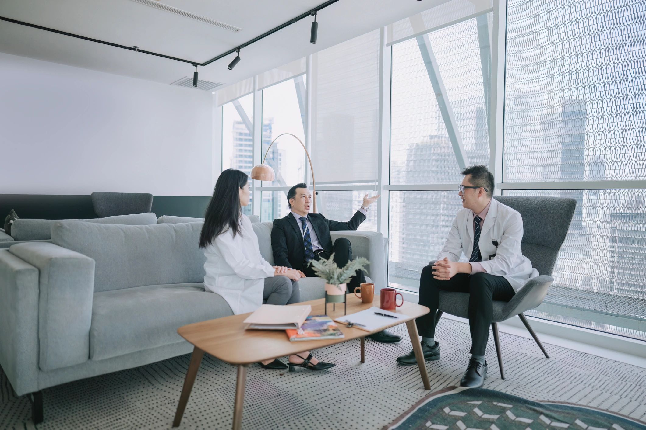Professional team reviewing processes in a meeting