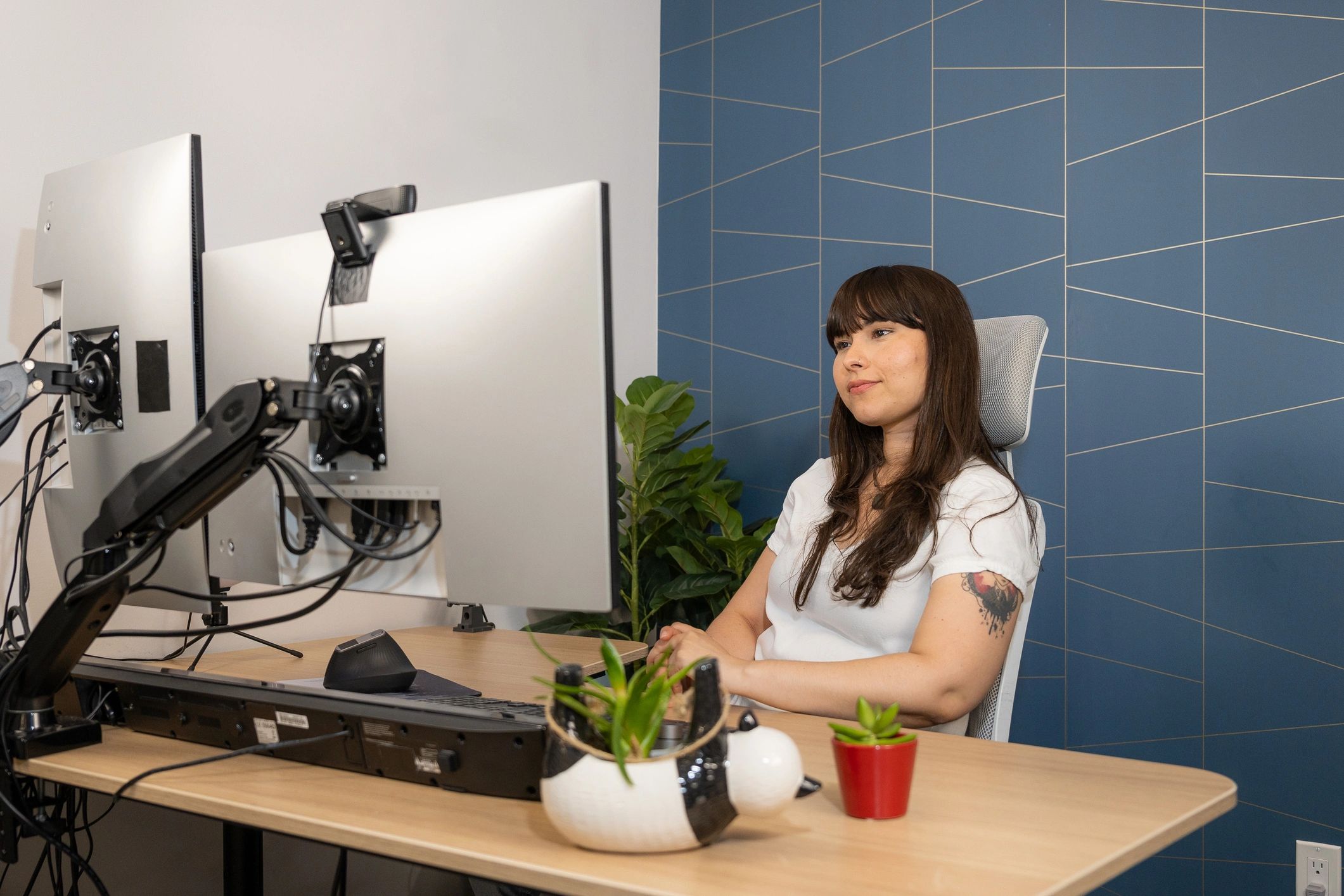 Professional team member working remotely